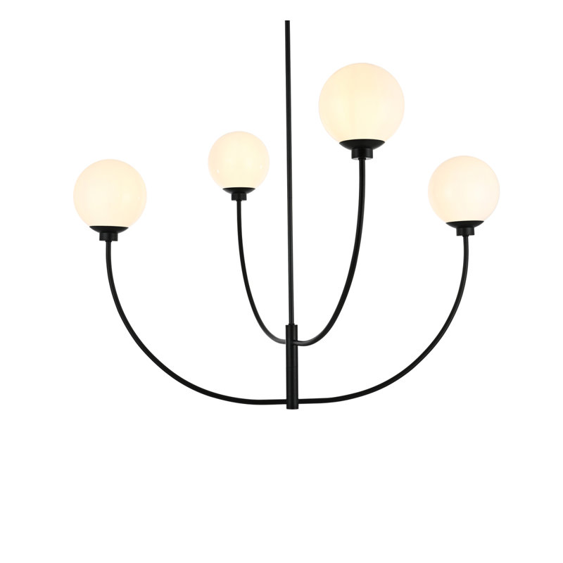 Kyle 4-Light Chandelier, Noir, H 29,5 po x l 42 po x P 42 po