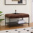 Upholstered Ottoman With Storage Shelf-616996788