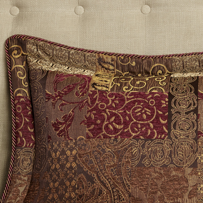 Brown Queen Comforter , 2 Shams, , Upgraded Manufacturing Process, Hidden Zippers, Pattern Design 4 Piece For Bed - Chenille Front, Solid Dyed Back, Supportive Wadding