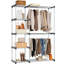 Organisateur de garde-robe portatif pour suspendre les vêtements, support à vêtements autoportant avec tablettes, grands organisateurs de garde-robe en métal pour le rangement des vêtements, gris (l 46,5 po x P 19,2 po x H 68,1 po)