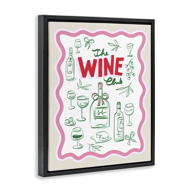 Cadre flottant Wine Club Minimal Glam, design par Dominique Vari, Cadre flottant noir de jais, H 21 po x l 17 po