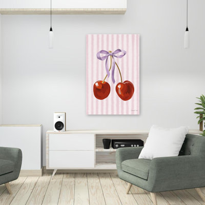 Charming Cherry - Contemporary Bow Cherries Couquet Art