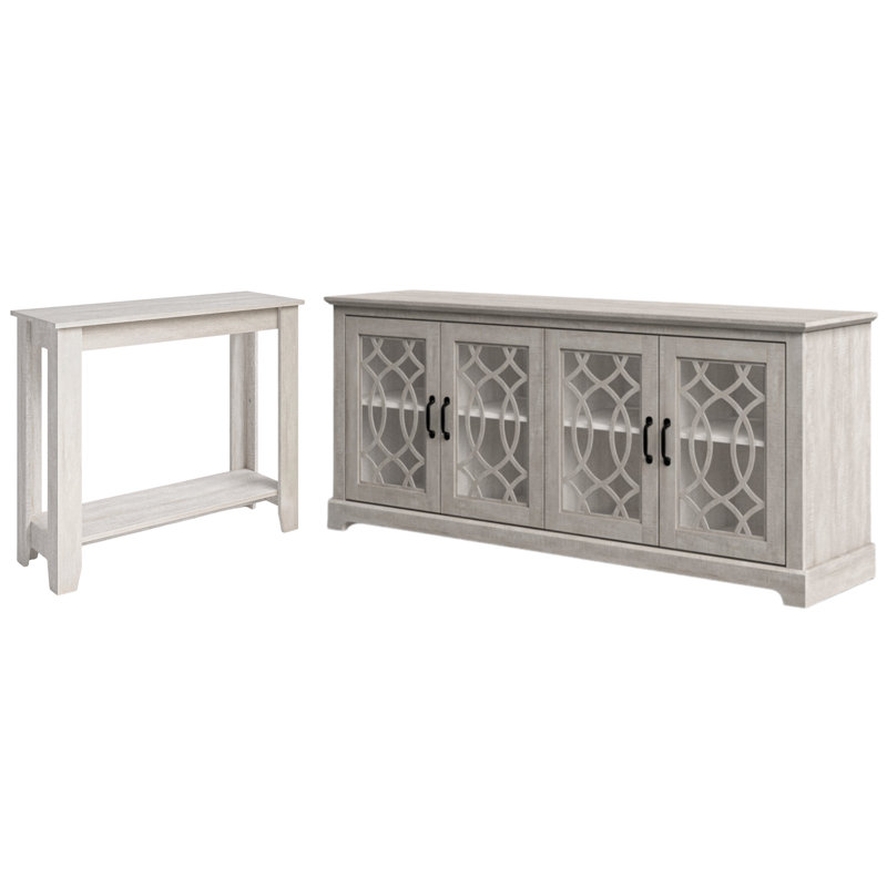 Allyannah Transitional 2-Piece Living Room Furniture Set, Dusty Gray Oak