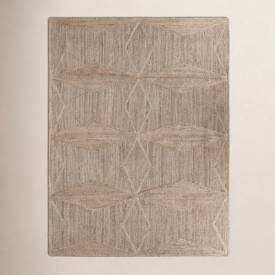 Knox Beige Hand-Woven Geometric Jute Rug