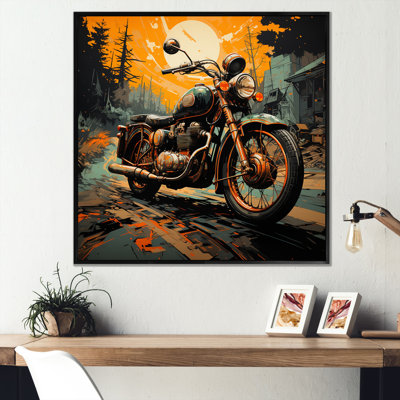 «Orange Orange Black Moto Road Rhythms III», reproduction sur toile