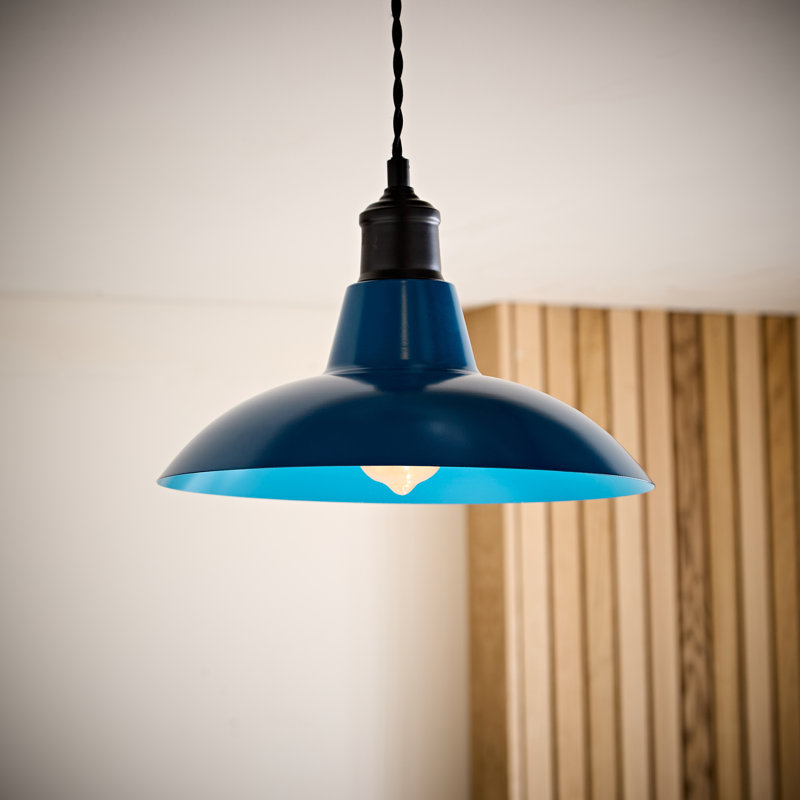 12.2cm H Metal Bowl Pendant Shade ( Clip On ), Dark Blue