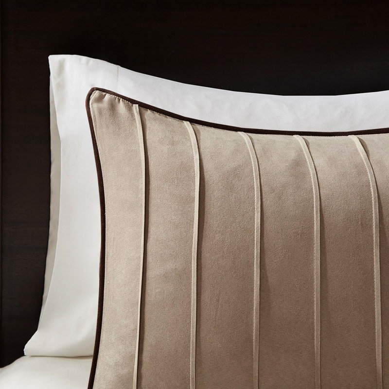 Édredon 7 pièces en faux suède beige - Bourre, attrait classique, Beige