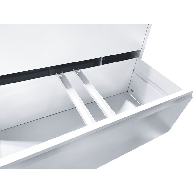 Classeur verrouillable en métal blanc, 3 tiroirs, pour le bureau personnel, pour ranger des dossiers de format Légal / A4 / F4, 3 classeurs robustes et sécurisés verrouillables, rangement de bureau, convient aux dossiers,