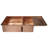 Ambiente 42" Double Bowl Copper Kitchen Sink – Farmhouse Kitchen Sink, Drop-In or Undermount Sink, Hammered Copper Kitchen Sinks, 60/40 Sinks with Drainboard