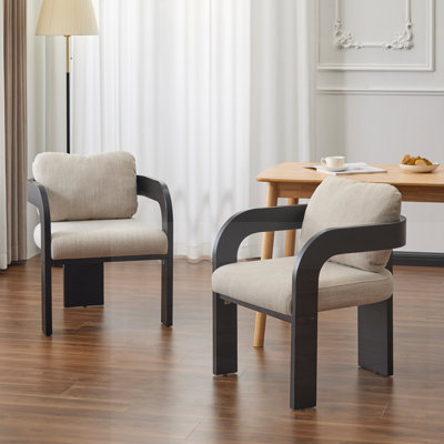 Chaises de salle à manger confortables avec tissu décoratif et structure en bois massif pour des sièges élégants et durables