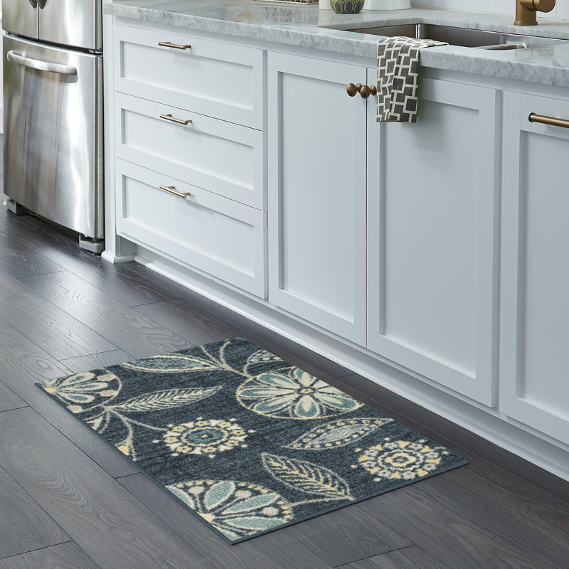 Adderley Floral Persian Blue Area Rug, Rectangle 1'8" x 2'10"