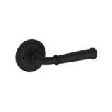 Dunsmoor Privacy Lever with Traditional Round Rose in Satin Nickel