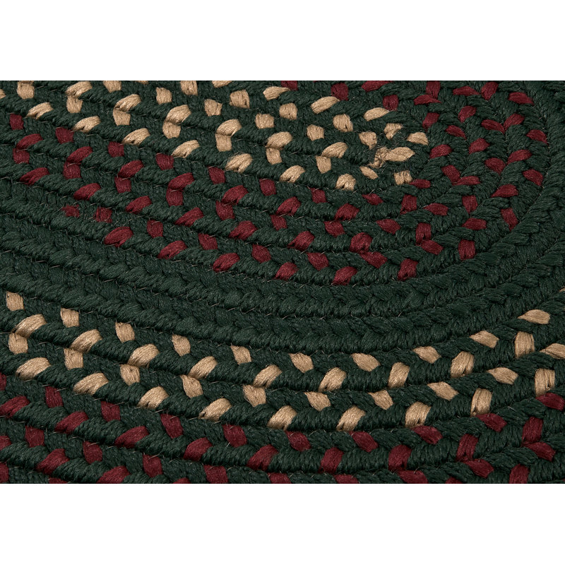 Tapis réversible intérieur / extérieur Omaha - vert forêt, Ovale 9 pi x 12 pi
