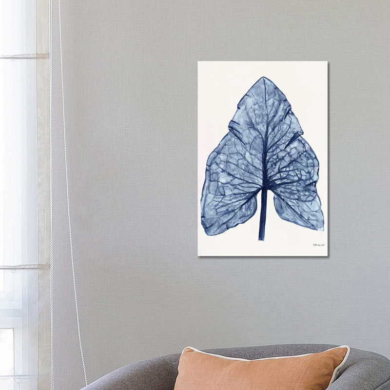 Indigo Leaf by Stellar Design Studio - Gallery-Wrapped Canvas Giclée on Canvas, Wrapped Canvas