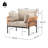 36" Wood-Tone Rope Lounge Chair With Relaxing Beige Back And Seat Cushions-745280721