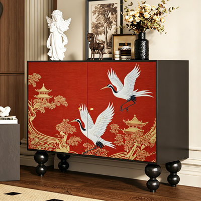 Chinese Style Solid Wood Entryway Storage Cabinet