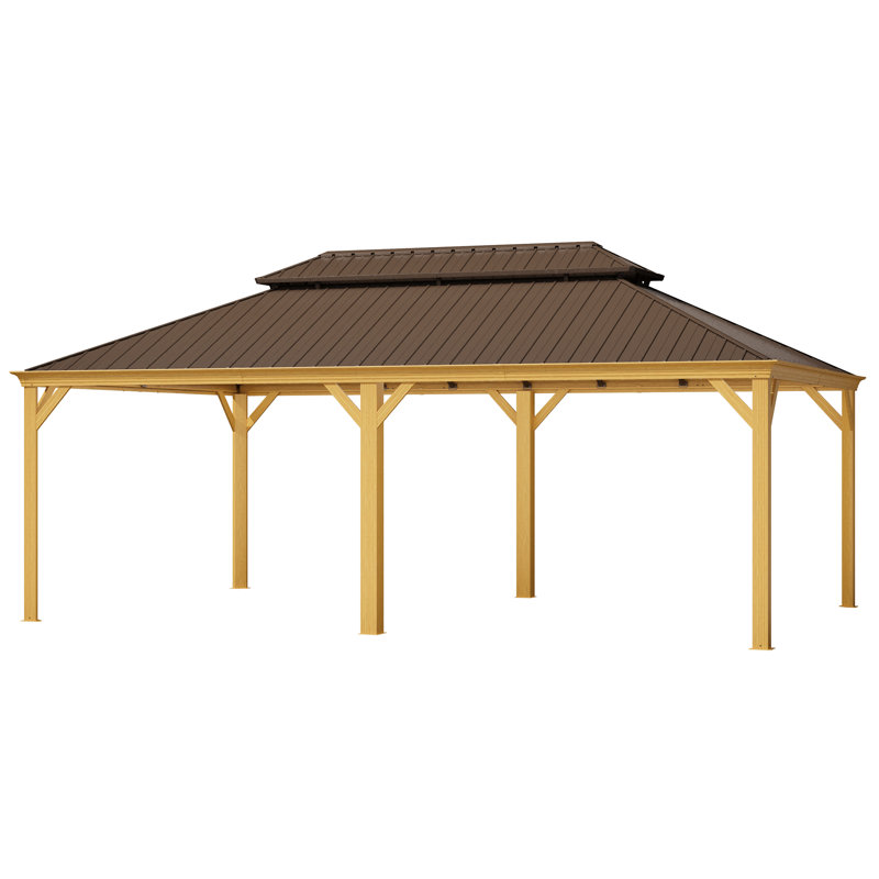 14 pi. L 22 pi. Auvent de garage portatif en acier galvanisé D Carport