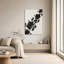 Tableau abstrait topographique sur toile noire et crème-1679265162