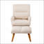 Fauteuil d'appoint confortable avec repose-pieds, fauteuil en tissu avec pieds en bois et dossier réglable pour la détente