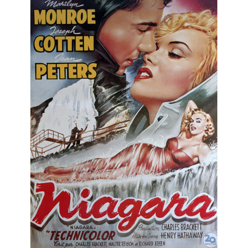 Affiche du film de Niagara - Publicité sans cadre, H 10 po x l 8 po