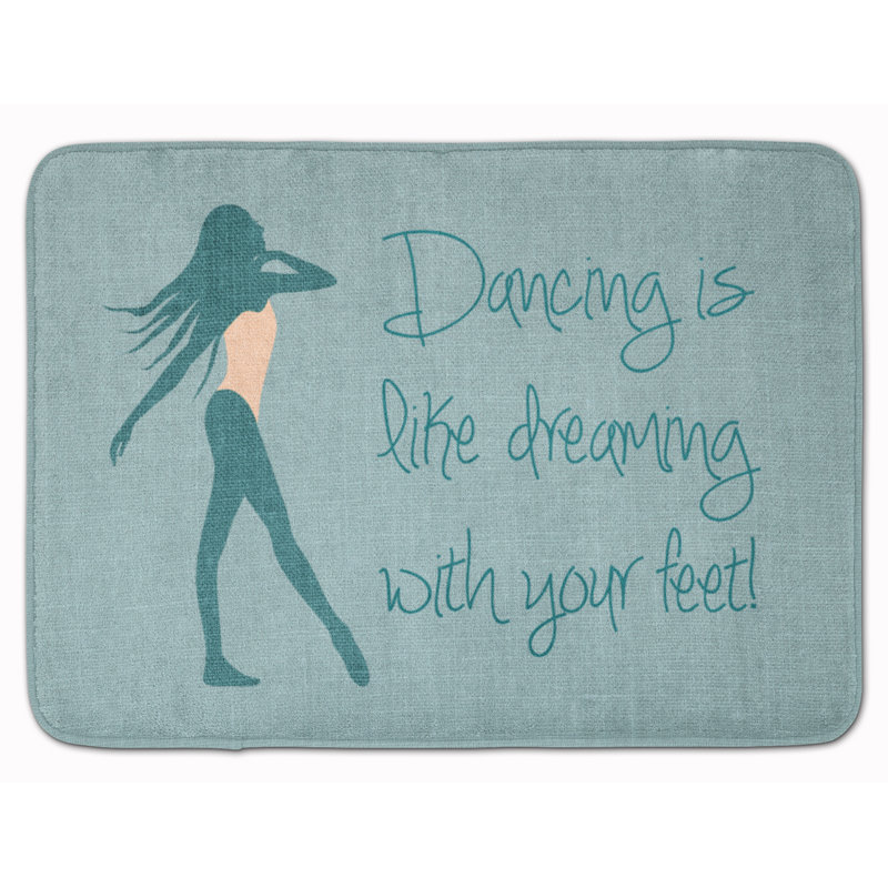 Tapis pour salle de bain en mousse mémoire Dancing is Like Dreaming # 2, Bleu
