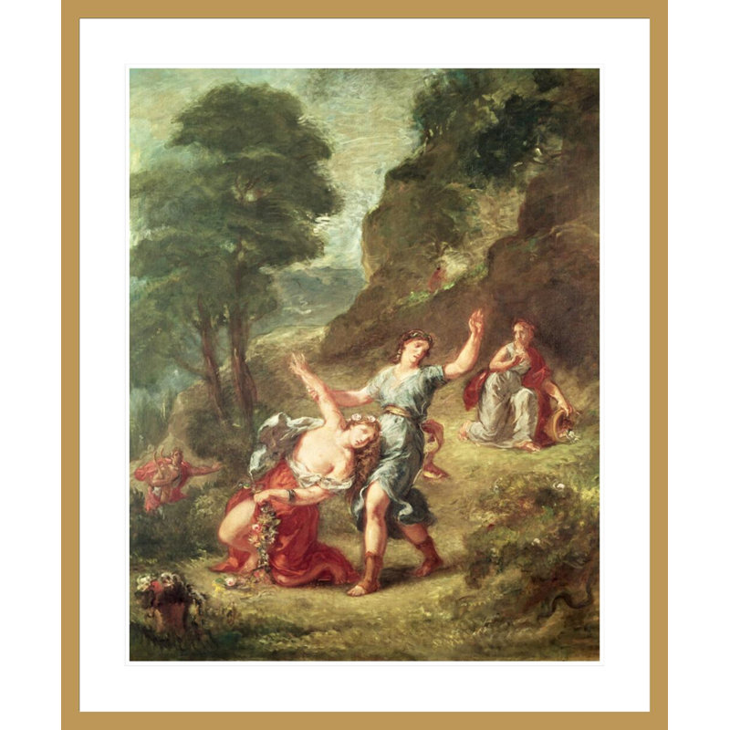Orphée et Eurydice ressort d'une série des Quatre Saisons par Eugène Delacroix, impression giclée encadrée