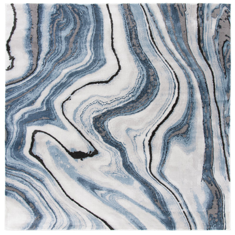 Tapis abstrait Mies Craft Performance, Carré 6 pi 7 po