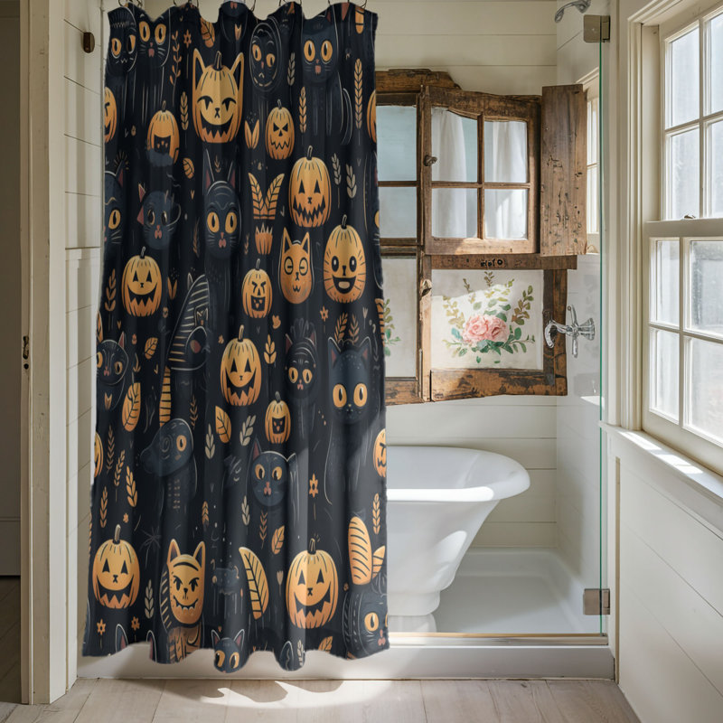 Rideaux de douche Creepy Cats - Premium, H 74 po x l 71 po