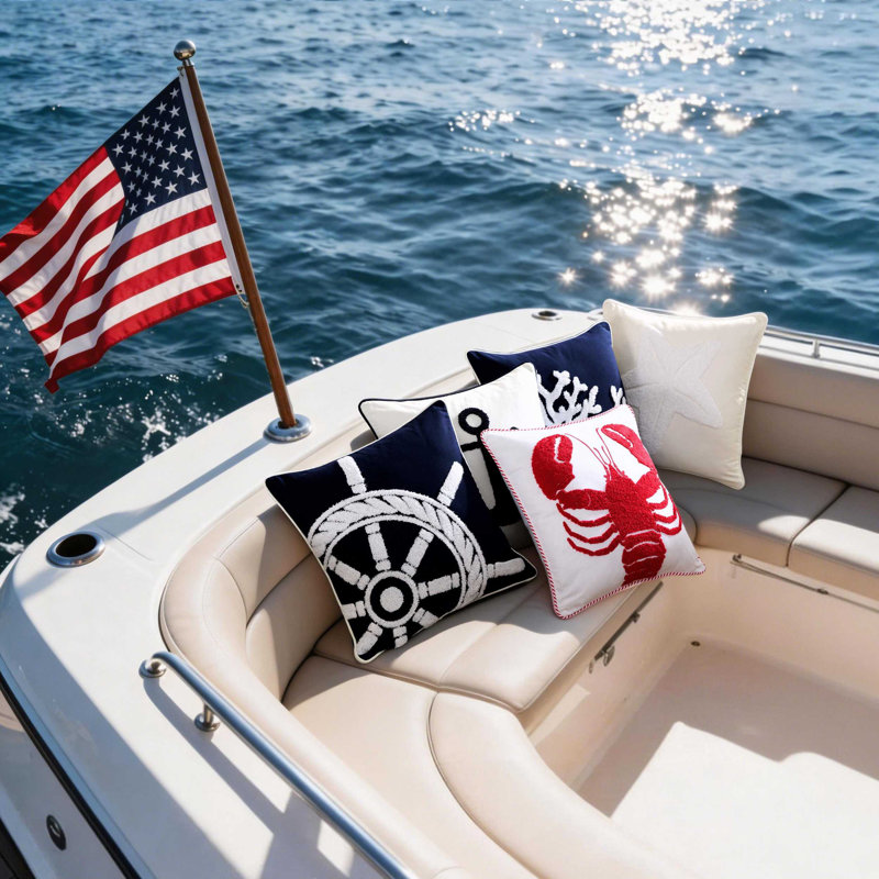 Coussin Nautica, Rouge homard