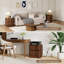  Ensemble de table de chevet 18 po avec 2 coins arrondis, table de chevet moderne avec station de charge, 2 tiroirs sans poignée pour la chambre à coucher et le salon-895590029-895590028