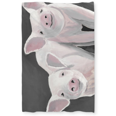 Two Little Piglets Duvet Cover | Farmhouse Home Decor