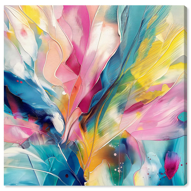 Overflow Abstract Colorful Canvas Wall Art, 40" x 40"