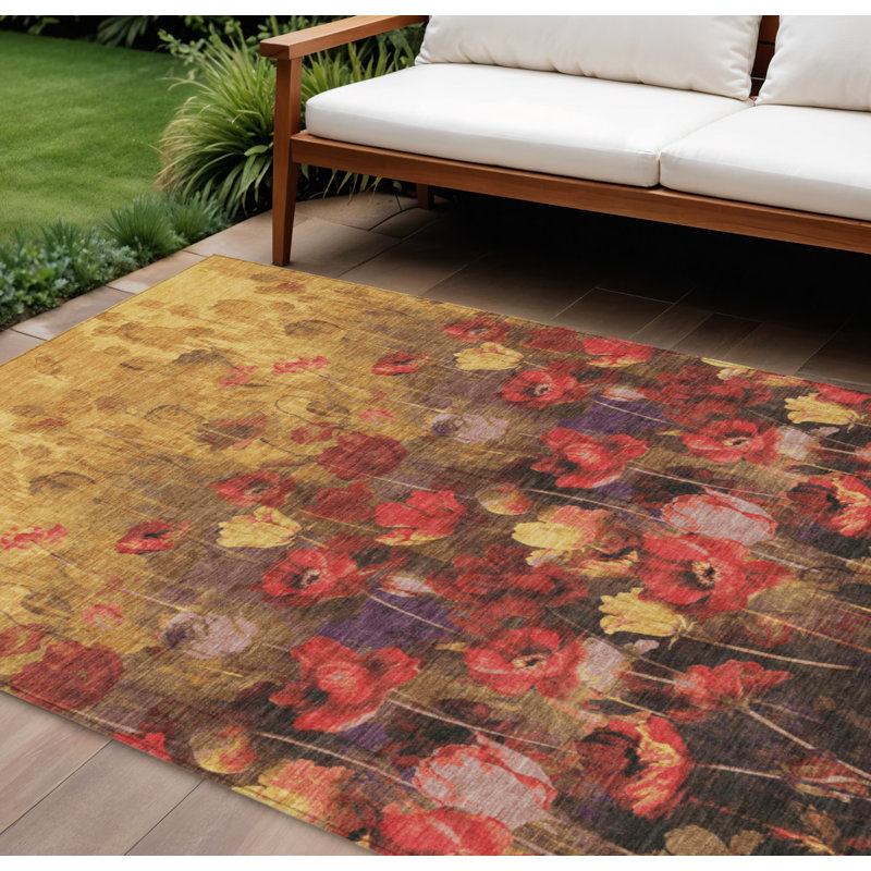 Tapis lavable intérieur / extérieur doré 8 pi x 10 pi