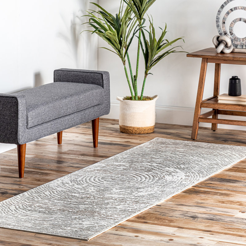Acierno Textured Abstract Maze Area Rug, Runner 2'8" x 8'
