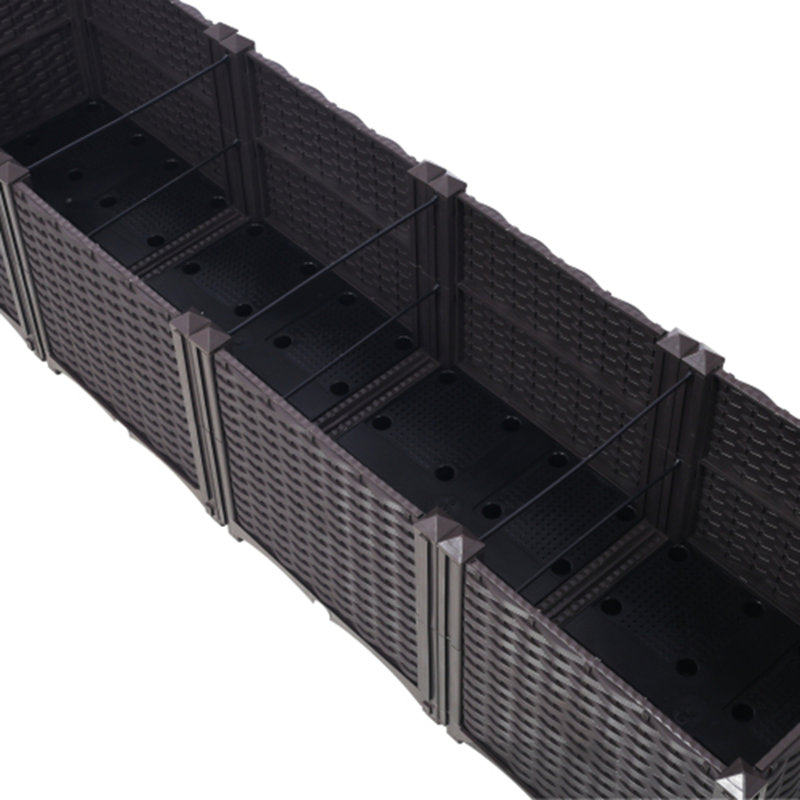 Deep Raised Plastic Planter Box with Self-Watering Feature, 14.7" H x 63" W x 15.7" D
