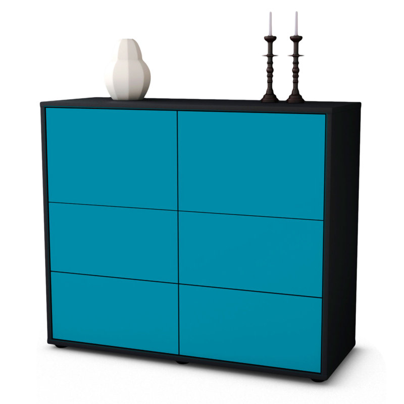 Reposa 92cm Sideboard, Anthracite/Turquoise