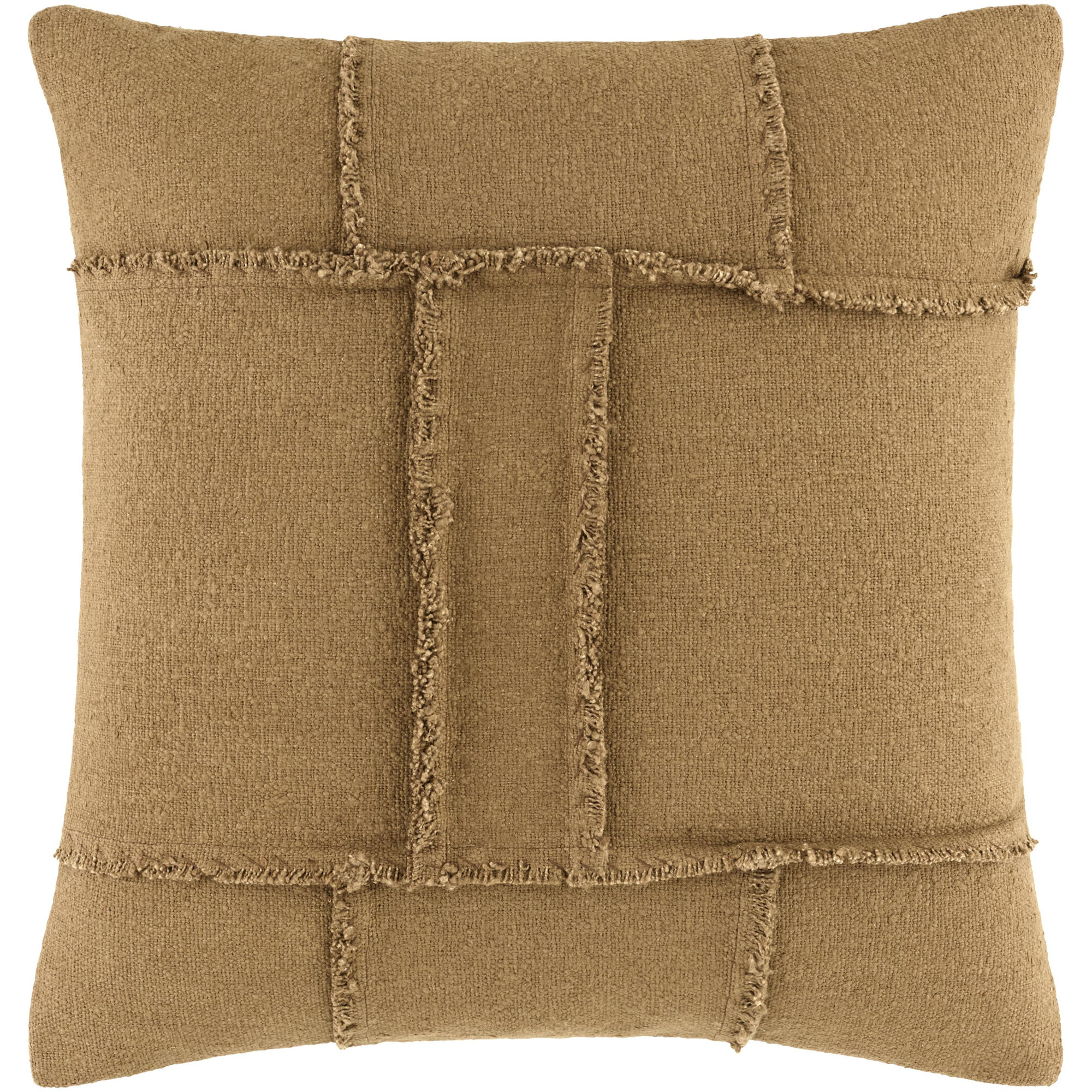 Yulara Accent Pillow Cover & Insert, Square 18", Tan, Pillow Cover Only - No Insert