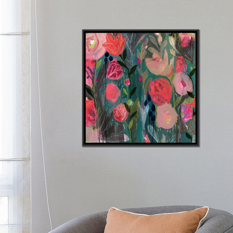 « minuit voeu », impression sur toile, H 26 po x l 26 po x P 1,5 po, Toile avec cadre noir, Pas de tapis