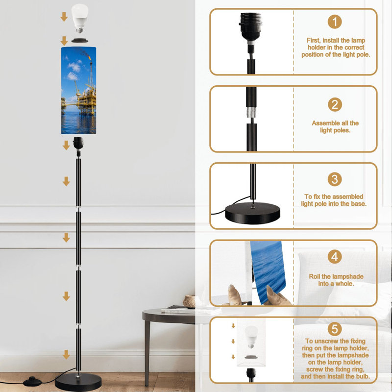 Lampe sur pied avec lampe à pied pour l'industrie du pétrole et des gaz à intensité variable avec télécommande