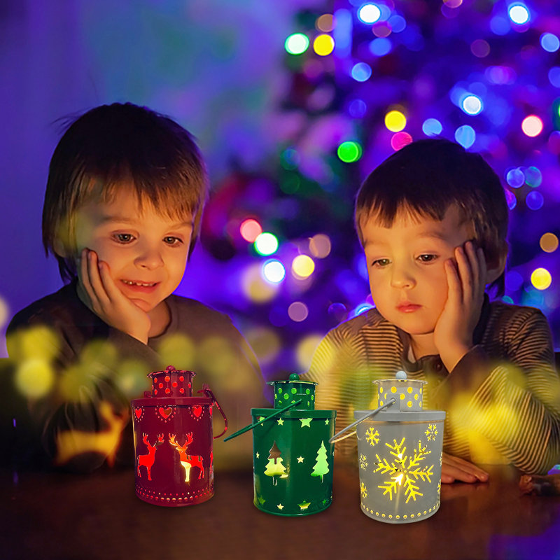Lanternes de Noël, bougies, petites lanternes à DEL, décoration de Noël et décorations décoratives, Red
