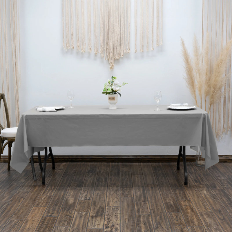 Disposable Birthday Tablecloth, Silver