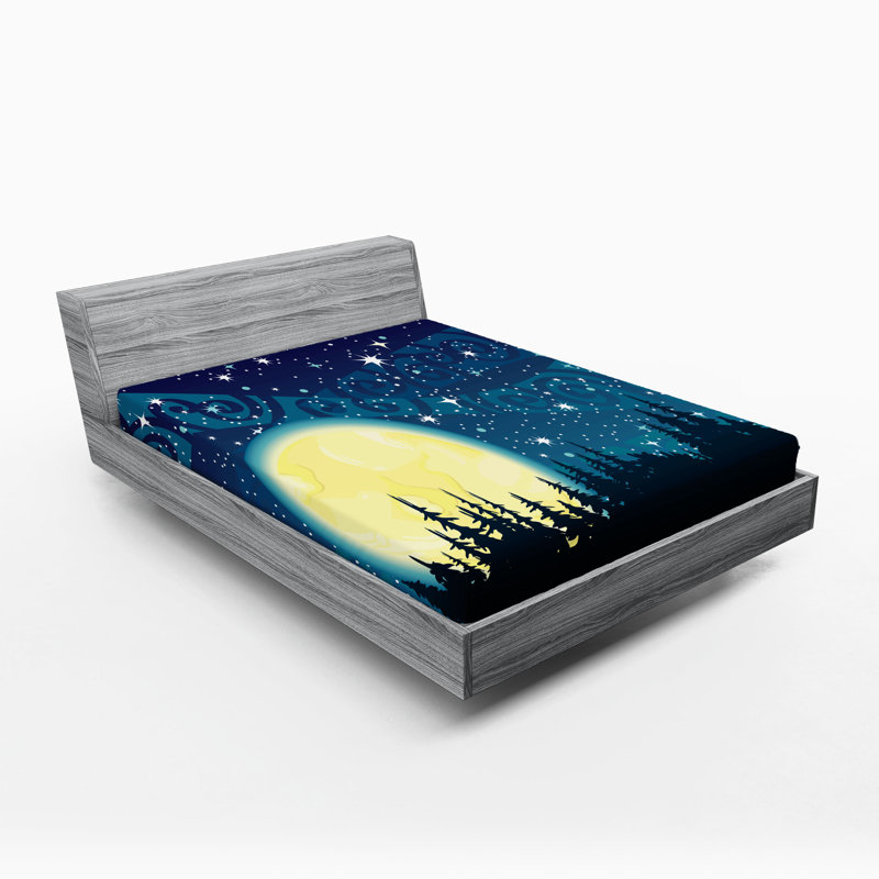 Ensemble de 2 draps-housse Ambesonne Starry Night, Drap-housse très grand californien