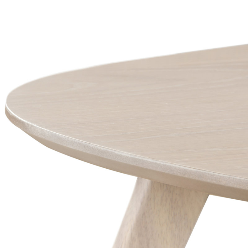 Table basse Campanelli, Plateau blanc délavé / base blanche délavée