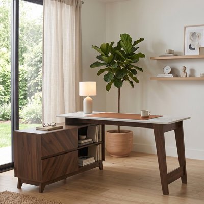 CARRARA L-Shaped Credenza Desk