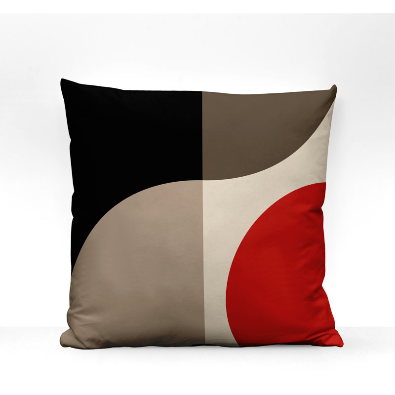 Coussin intérieur / extérieur en polyester filé Yesna, Rouge, 17 po x 17 po