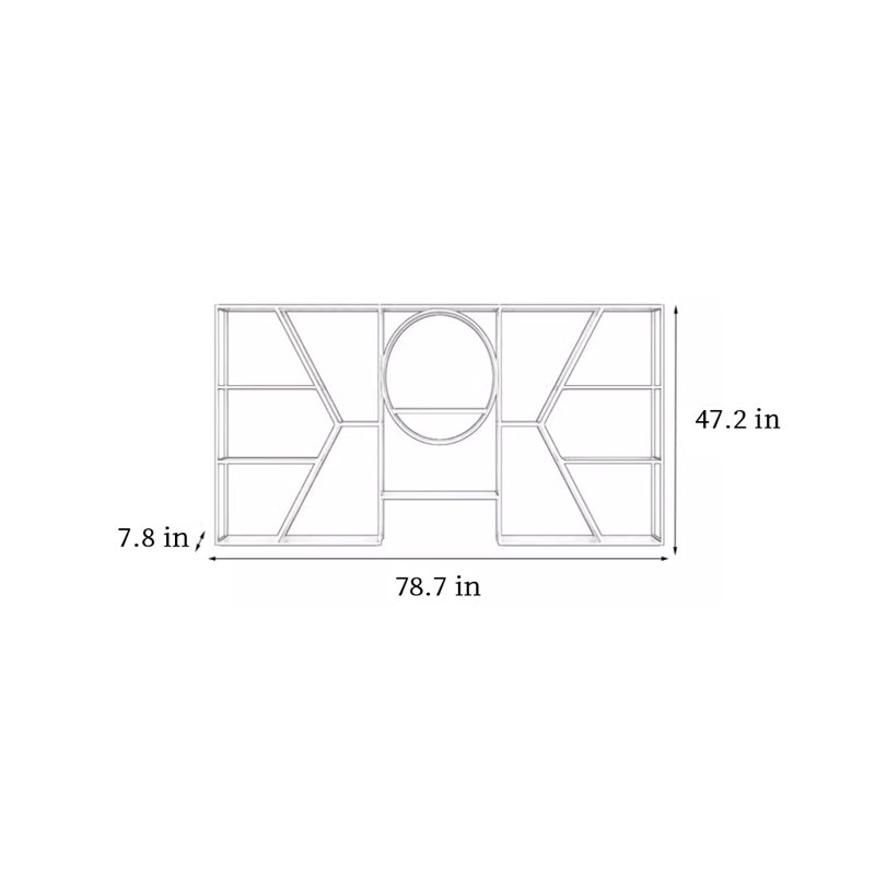 Creative wall-mounted wine rack, Black, 47.20" H x 78.70" W x 7.80" D