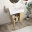 21.6" Floating Bathroom Vanity With Ceramic Basin And Right Side Storage In Wood