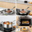 Ensemble de batterie de cuisine en acier inoxydable Tri-Ply avec panier à vapeur - Compatible avec l'induction, sans PFOA et PTFE