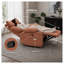 Fauteuil inclinable à bascule manuel supplémentaire avec base pivotante à 360 degrés et coussin cervical amovible en chenille orange et brun foncé