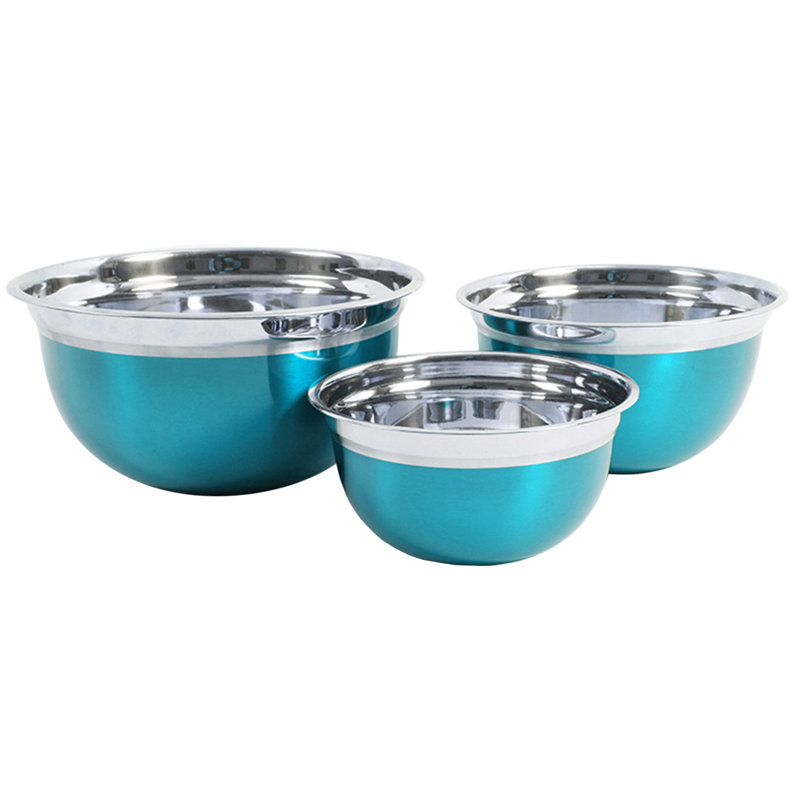 Ensemble de 3 bols à mélanger en acier inoxydable Oster Rosamond, Turquoise